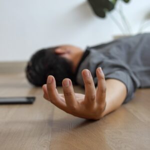 Epilepsy Man Lying on The Floor