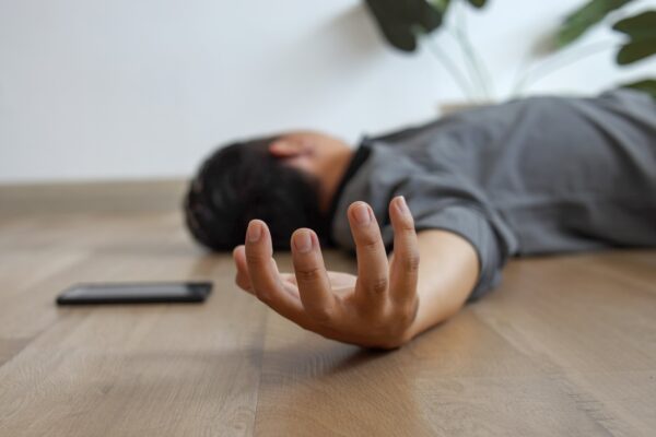 Epilepsy Man Lying on The Floor